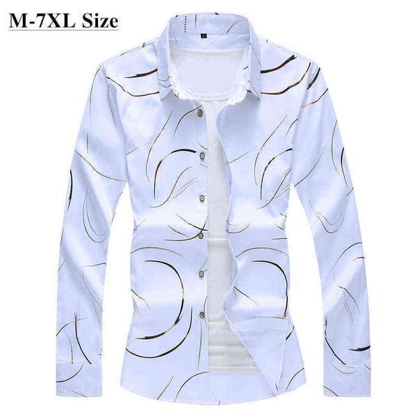 2021 autumn new men's printed shirt fashion casual white long sleeve shirt male brand clothes plus size 5xl 6xl 7xl w220216, White;black
2021 autumn new men's printed shirt fashion casual white long sleeve shirt male brand clothes plus size 5xl 6xl 7xl w220216, White;black