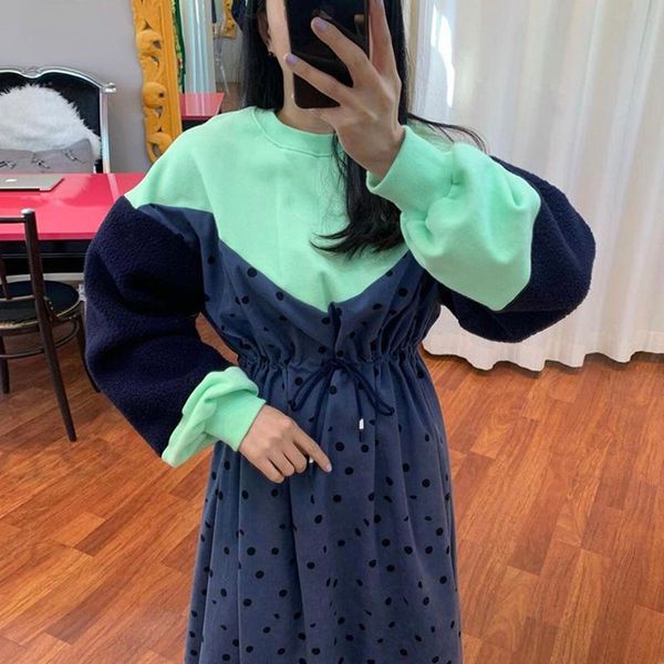 contrast color wave point splicing lamb wool dress puff sleeve round collar belt collect waist dresses for women, Black;gray
contrast color wave point splicing lamb wool dress puff sleeve round collar belt collect waist dresses for women, Black;gray