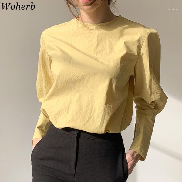 woherb 2020 new korean casual womens blouse vintage long puff sleeve shirt office lady minimalism solid blusa spring summer1, White
woherb 2020 new korean casual womens blouse vintage long puff sleeve shirt office lady minimalism solid blusa spring summer1, White