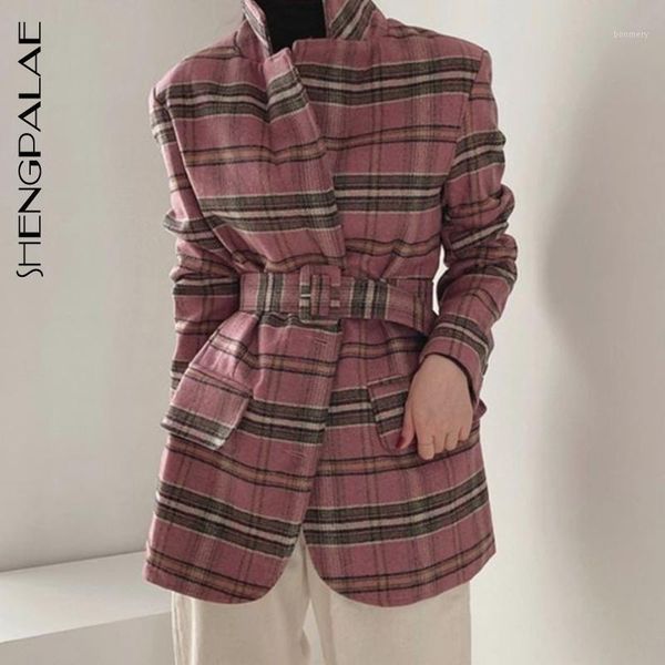 shengpalae 2021 autumn women's jacket vintage plaid suit collar single breasted all-match long sleeve woolen coat with belt 5a251, Black;brown
shengpalae 2021 autumn women's jacket vintage plaid suit collar single breasted all-match long sleeve woolen coat with belt 5a251, Black;brown