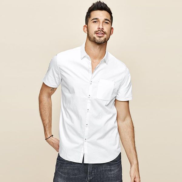 2020 summer cotton plain white shirt men dress casual slim fit short sleeve streetwear for male casual brand clothes 8816, White;black
2020 summer cotton plain white shirt men dress casual slim fit short sleeve streetwear for male casual brand clothes 8816, White;black