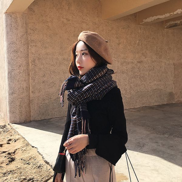 winter new style thousand bird check scarf female imitation cashmere warm shawl brand tassel long thickened student neck klwe, Blue;gray
winter new style thousand bird check scarf female imitation cashmere warm shawl brand tassel long thickened student neck klwe, Blue;gray