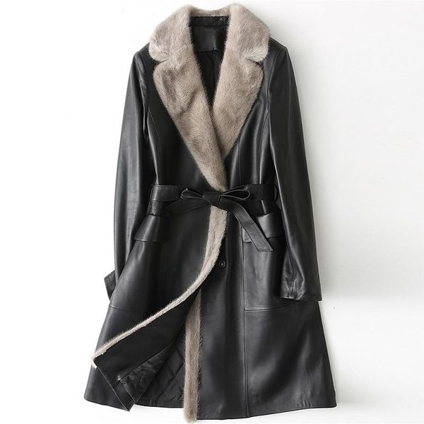 women's leather & faux 100% genuine jacket real collar coats sheepskin down winter casaco feminino inverno lxr28, Black
women's leather & faux 100% genuine jacket real collar coats sheepskin down winter casaco feminino inverno lxr28, Black