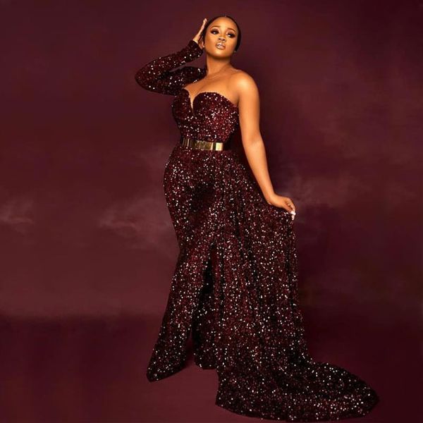 sparkly burgundy jumpsuits prom dresses black girl jewel neck african overskirt evening gowns sequined with long sleeves plus size formal dr
sparkly burgundy jumpsuits prom dresses black girl jewel neck african overskirt evening gowns sequined with long sleeves plus size formal dr