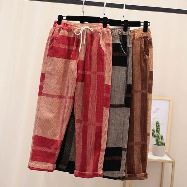new arrival spring autumn women harem pants elastic waist vintage corduroy plaid pants loose casual trousers plus size d541, Black;white
new arrival spring autumn women harem pants elastic waist vintage corduroy plaid pants loose casual trousers plus size d541, Black;white