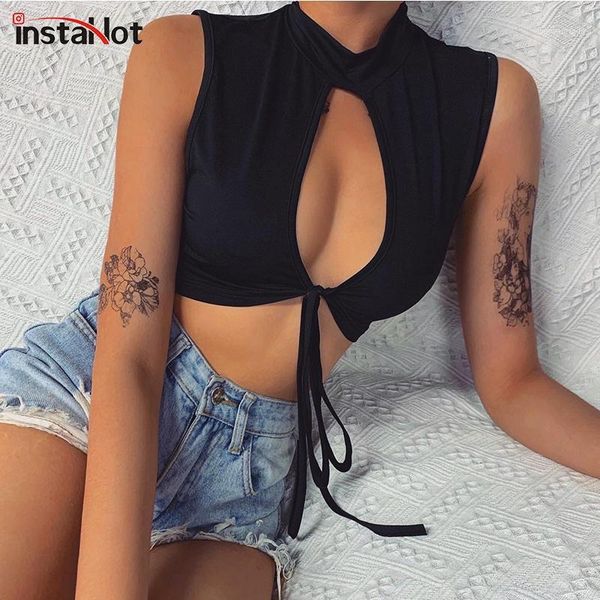 women's tanks & camis insta hollow halter tank lace up sleeveless solid black backless women camisole summer party streetwear crop, White
women's tanks & camis insta hollow halter tank lace up sleeveless solid black backless women camisole summer party streetwear crop, White