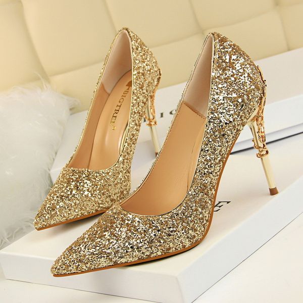 2020 fashions nightclub women's stiletto metal heels and shallow shoes with sequins c9gg, Black
2020 fashions nightclub women's stiletto metal heels and shallow shoes with sequins c9gg, Black