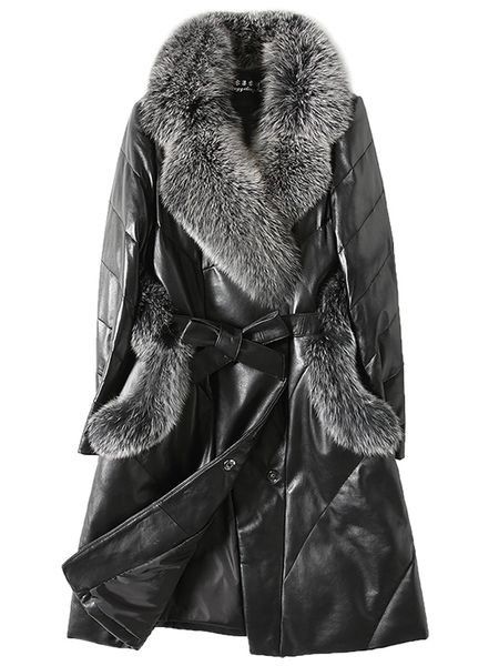 lambskin winter long of genuine women, leather jacket with fox fur collar, duck jackets down 0qgw, Black
lambskin winter long of genuine women, leather jacket with fox fur collar, duck jackets down 0qgw, Black