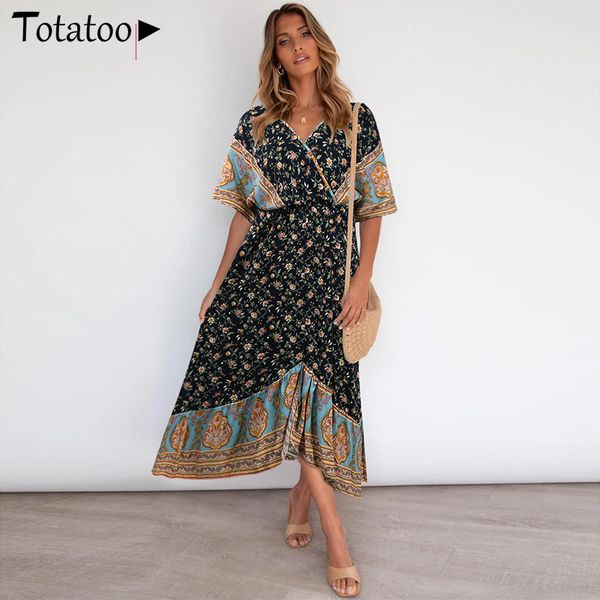 totatoop women floral print boho sundress v neck short sleeve slim robe irreglar hem beach holiday dress streetwear vestidos, Black;gray
totatoop women floral print boho sundress v neck short sleeve slim robe irreglar hem beach holiday dress streetwear vestidos, Black;gray