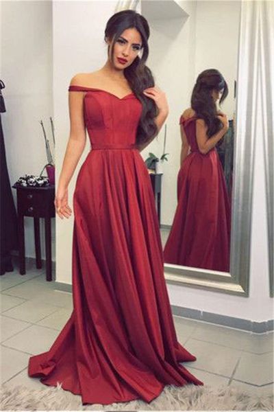 vintage off the shoulder evening dress a-line long prom gown vestidos de festa custom made, Black;red
vintage off the shoulder evening dress a-line long prom gown vestidos de festa custom made, Black;red