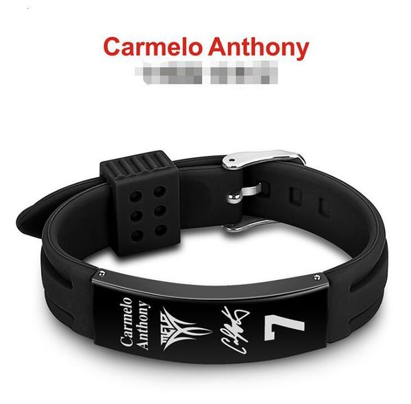american silicone basketball star and men's european sports stainless steel bracelet gd629, Black
american silicone basketball star and men's european sports stainless steel bracelet gd629, Black
