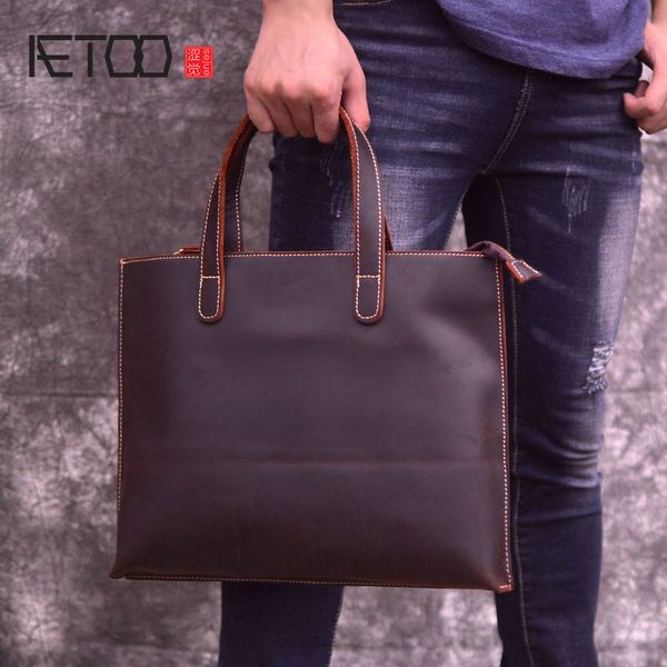 hbp aetoo mad horse leather men's bag, vintage leather briefcase, hand-held shoulder bag, hand-made head leather slant bag
hbp aetoo mad horse leather men's bag, vintage leather briefcase, hand-held shoulder bag, hand-made head leather slant bag