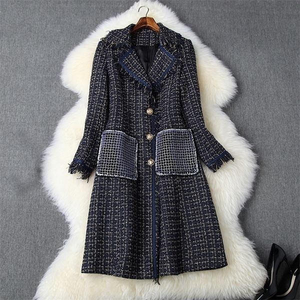 2019 Autumn Winter Blue Long Sleeve Notched-Lapel Plaid Print Tweed Panelled Pockets Tassel Mid-Calf Coat Long Outwear Coats N11T10442, Black
2019 Autumn Winter Blue Long Sleeve Notched-Lapel Plaid Print Tweed Panelled Pockets Tassel Mid-Calf Coat Long Outwear Coats N11T10442, Black