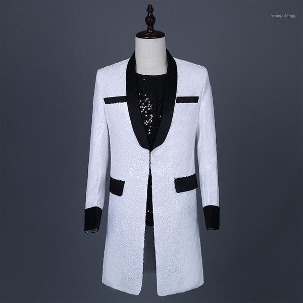 mens white long suit 2020 new bar male guest magician performance costume singer stage costume1, White;black
mens white long suit 2020 new bar male guest magician performance costume singer stage costume1, White;black