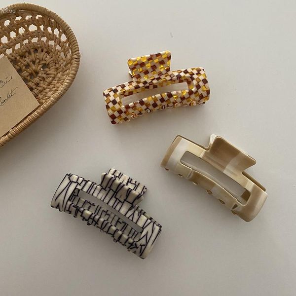 aomu women fashion hair colorful plaid stripe acrylic hair clamps crab clips for women accessories
aomu women fashion hair colorful plaid stripe acrylic hair clamps crab clips for women accessories