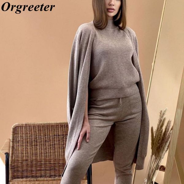 women sweater 3 piece set tracksuit 2020 autumn winter long cardigan coat + half turtleneck vest + pants knitted suits outfits lj201119, White
women sweater 3 piece set tracksuit 2020 autumn winter long cardigan coat + half turtleneck vest + pants knitted suits outfits lj201119, White