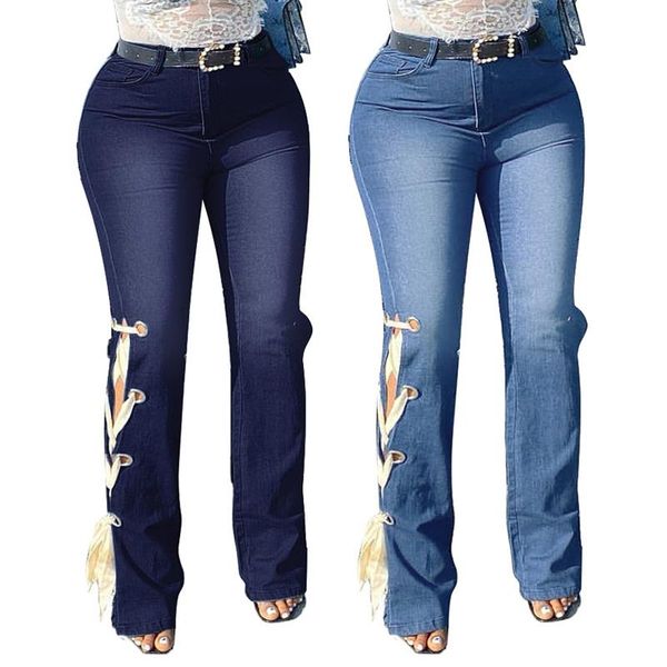 plus size high waist bandage jeans side lace up ribbon denim trousers women ladies fashion elastic skinny wide legs pants, Blue
plus size high waist bandage jeans side lace up ribbon denim trousers women ladies fashion elastic skinny wide legs pants, Blue