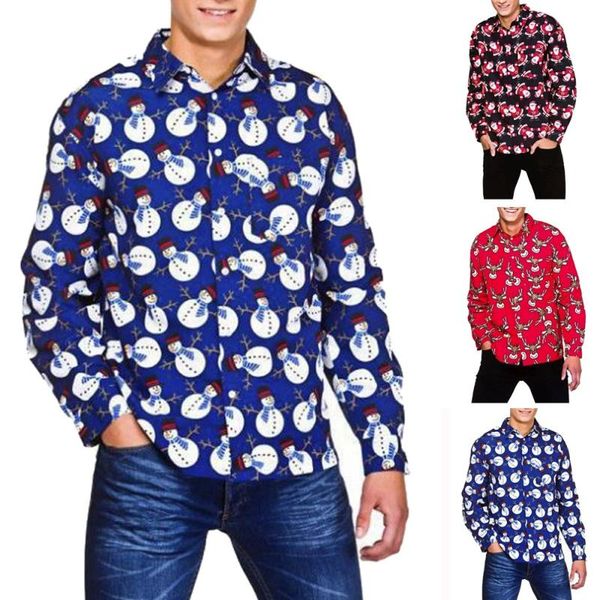 men's casual shirts long sleeve autumn winter 3d christmas print slim shirt blouse, White;black
men's casual shirts long sleeve autumn winter 3d christmas print slim shirt blouse, White;black