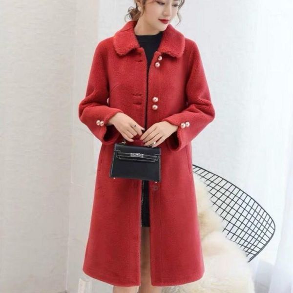 2021 women winter genuine fur coats female sheep shearing mid-long overcoat thick warm real lamb fur outerwear b1691, Black
2021 women winter genuine fur coats female sheep shearing mid-long overcoat thick warm real lamb fur outerwear b1691, Black