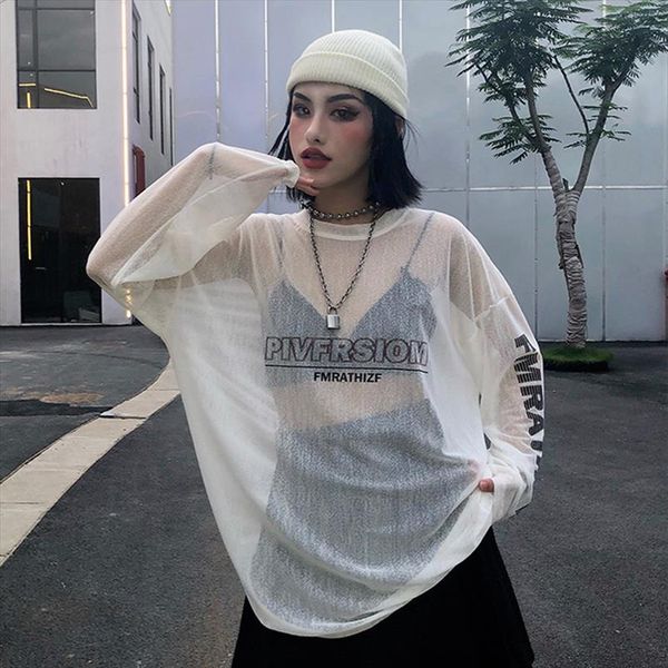 2020 korean t shirt ins harajuku hong kong style letter printing loose mesh gauze summer clothes long sleeve women tshirt, White
2020 korean t shirt ins harajuku hong kong style letter printing loose mesh gauze summer clothes long sleeve women tshirt, White