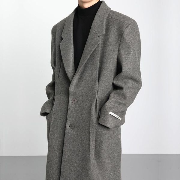 men's wool & blends the trench coat of 2021 is korean version knee-length overcoat with thick warm woollen cloth, Black
men's wool & blends the trench coat of 2021 is korean version knee-length overcoat with thick warm woollen cloth, Black