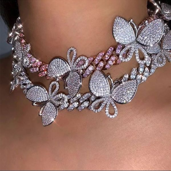 zircon butterfly cuban necklaces for women iced out rhinestone chunky neck chain choker bling hip hop female party jewelleryq0115, Golden;silver
zircon butterfly cuban necklaces for women iced out rhinestone chunky neck chain choker bling hip hop female party jewelleryq0115, Golden;silver