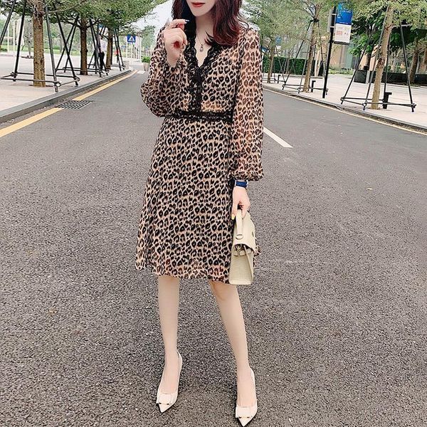 qweek new arrival autumn leopard print dress lace-up women 2020 chiffon long sleeve dress steetwear patchwork woman, Black;gray
qweek new arrival autumn leopard print dress lace-up women 2020 chiffon long sleeve dress steetwear patchwork woman, Black;gray