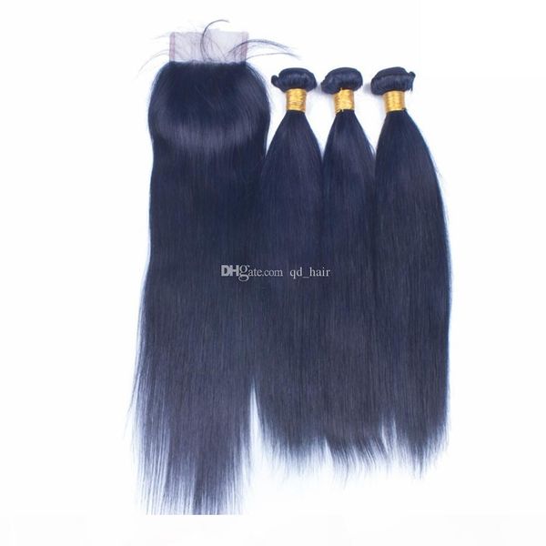 dark blue straight human hair 3bundles with lace closure pure color blue hair weaves wefts with lace closure 4x4, Black
dark blue straight human hair 3bundles with lace closure pure color blue hair weaves wefts with lace closure 4x4, Black