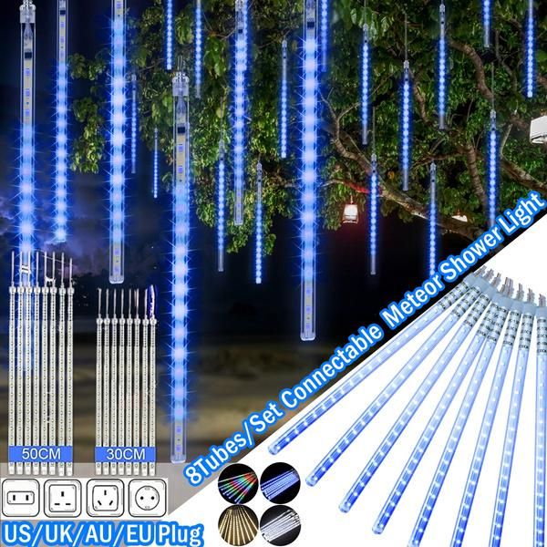 

party decoration waterproof meteor shower rain lights 30cm 50cm 8 tubes drop icicle snow falling cascading for wedding christmas