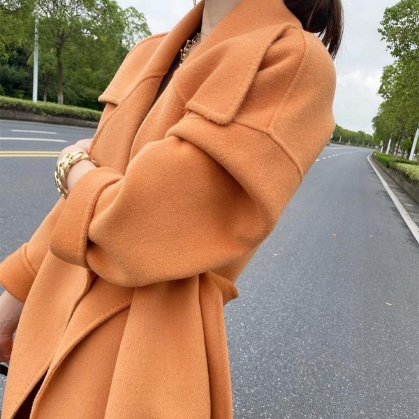 more high-end long wool woolen cloth cloth coat surface of women's doubles cashmere coat in the fall and winter of 2021, Black
more high-end long wool woolen cloth cloth coat surface of women's doubles cashmere coat in the fall and winter of 2021, Black