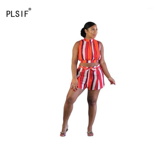 two piece dress striped print fashion lady suit sleeveless crop and shorts 2 set bohemian beach set1, White
two piece dress striped print fashion lady suit sleeveless crop and shorts 2 set bohemian beach set1, White