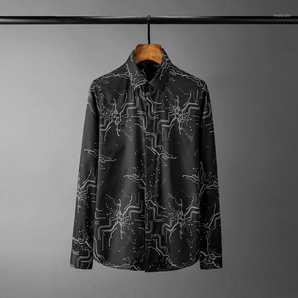 minglu 100% cotton mens shirts luxury electronic printed long sleeve mens dress shirts plus size 4xl slim fit party man coats1, White;black
minglu 100% cotton mens shirts luxury electronic printed long sleeve mens dress shirts plus size 4xl slim fit party man coats1, White;black