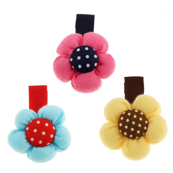hair accessories 5pcs clip sun flower decor headwear party1, Slivery;white