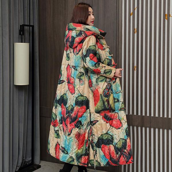 women's down & parkas winter x-long printing loose hooded female jacket plus size single breasted stand collar casual thick coat ladies, Black
women's down & parkas winter x-long printing loose hooded female jacket plus size single breasted stand collar casual thick coat ladies, Black