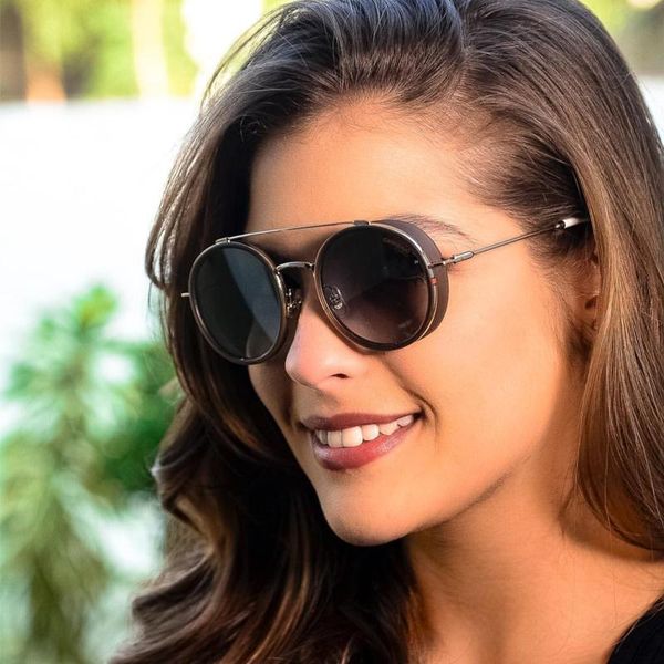 sunglasses 2021 aoze fashion steampunk style round metal women's vintage retro design brand sun glasses uv400, White;black
sunglasses 2021 aoze fashion steampunk style round metal women's vintage retro design brand sun glasses uv400, White;black
