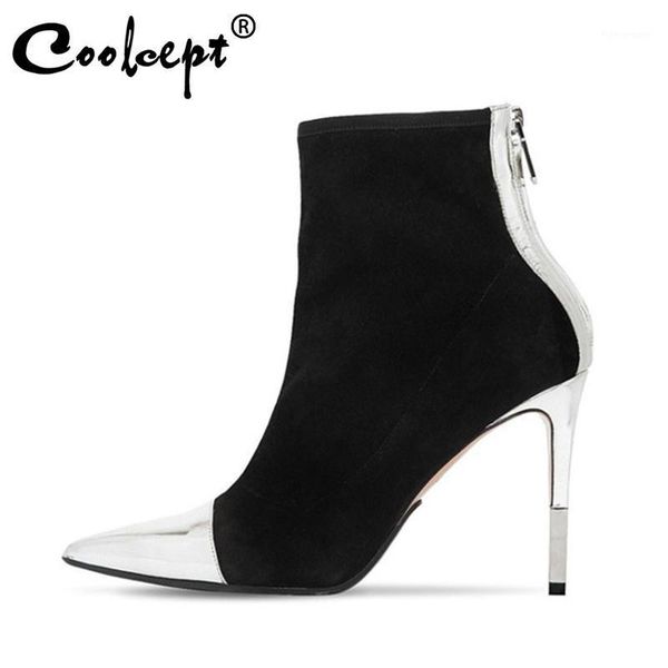boots coolcept women high heel sandals real leather metal pointed toe ankle woman party shoes footwear size 34-431, Black
boots coolcept women high heel sandals real leather metal pointed toe ankle woman party shoes footwear size 34-431, Black