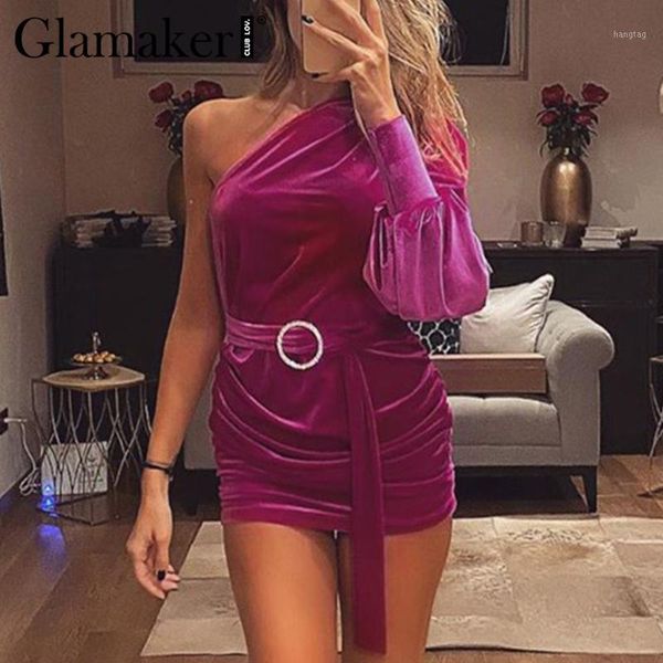 glamaker purple pleated one shoulder velvet dress women bodycon short party dress elegant belt night club mini retro1, Black;gray
glamaker purple pleated one shoulder velvet dress women bodycon short party dress elegant belt night club mini retro1, Black;gray