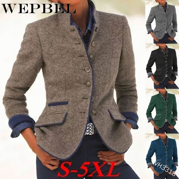 women's autumn winter coat warm long sleeve pocket stand collar wool overcoat solid color single breasted jackets outwear q1210, Black
women's autumn winter coat warm long sleeve pocket stand collar wool overcoat solid color single breasted jackets outwear q1210, Black