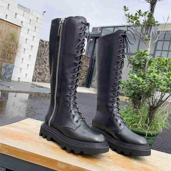 boots 2021 women knee high genuine leather motorcycle round toe lace up pure color winter fashion runway look1, Black
boots 2021 women knee high genuine leather motorcycle round toe lace up pure color winter fashion runway look1, Black
