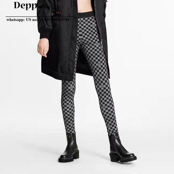 luxury design women autumn winter slim pants full-length classic damier plaided pattern contrast color sports leggings high end lj201104, Black
luxury design women autumn winter slim pants full-length classic damier plaided pattern contrast color sports leggings high end lj201104, Black