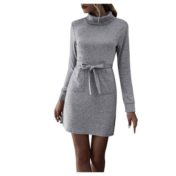 casual dresses amsgend women's clothing appliques woman dress turtleneck long sleeve solid color lace-up slim for girls, Black;gray
casual dresses amsgend women's clothing appliques woman dress turtleneck long sleeve solid color lace-up slim for girls, Black;gray
