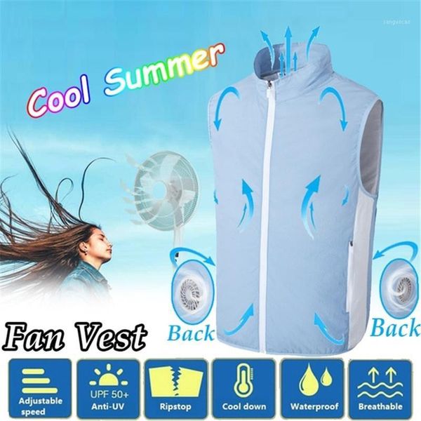 usb fan cooling hiking fishing cycling vest air conditioning work outdoors quick cooling conditioned 2 fan summer vest1, Gray;blue
usb fan cooling hiking fishing cycling vest air conditioning work outdoors quick cooling conditioned 2 fan summer vest1, Gray;blue