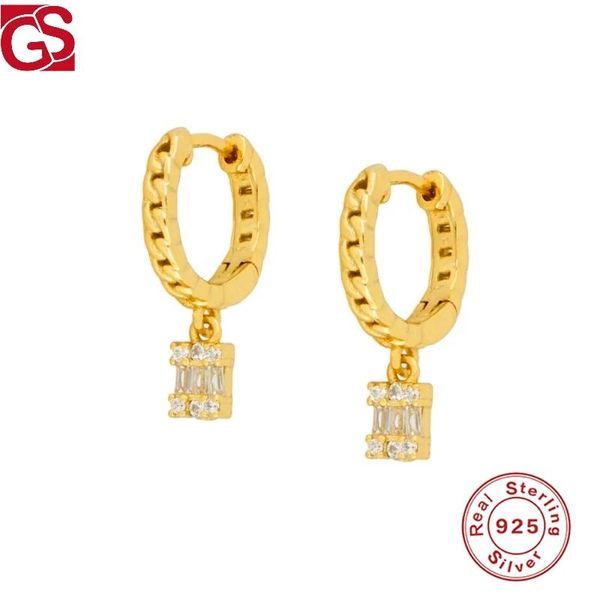 GS INS Style Luxury Huggie Earrings Square Zircon Pendant Hoop Earring For Women 925 Sterling Silver Piercing Fashion Jewelry, Golden;silver
GS INS Style Luxury Huggie Earrings Square Zircon Pendant Hoop Earring For Women 925 Sterling Silver Piercing Fashion Jewelry, Golden;silver