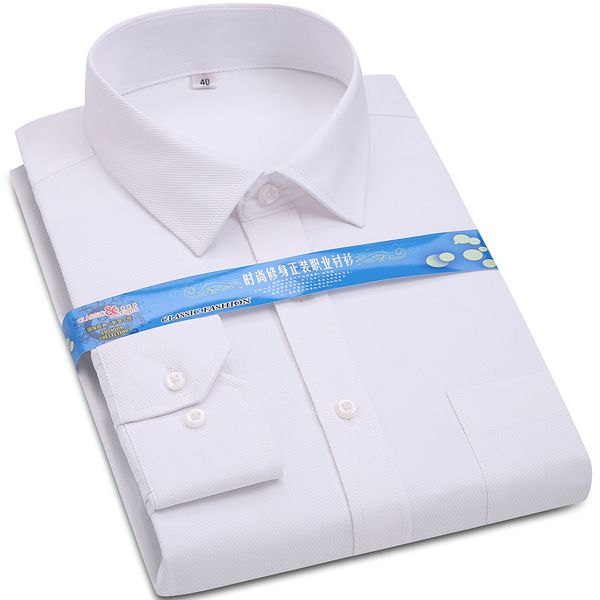 men's dress shirt white twill long sleeve business wedding slim fit cotton office male blouse c0117, White;black
men's dress shirt white twill long sleeve business wedding slim fit cotton office male blouse c0117, White;black