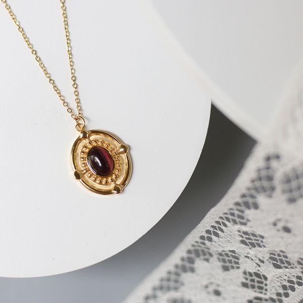 rococo purple opal oval court relief baroque sweater chain necklace medium length titanium steel 18k gold, Silver
rococo purple opal oval court relief baroque sweater chain necklace medium length titanium steel 18k gold, Silver