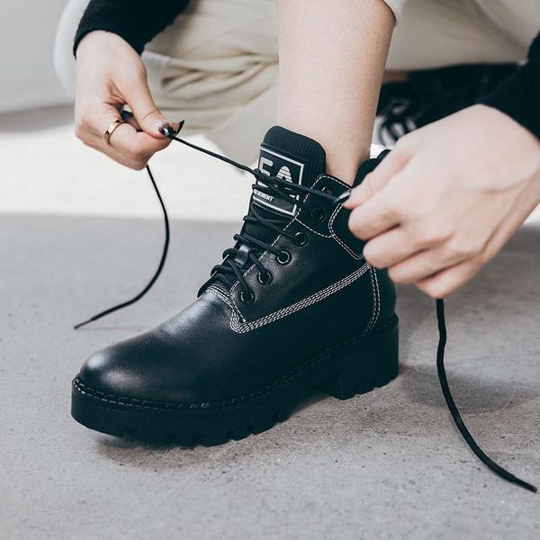 new winter shoes women's ankle boots femme genuine leather cross-tied motorcycle boots women's shoes botas mujer, Black
new winter shoes women's ankle boots femme genuine leather cross-tied motorcycle boots women's shoes botas mujer, Black