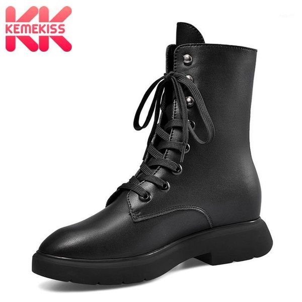 boots kemekiss real leather black casual women ankle fashion round toe dance flat botas cross-tied female footwear size 34-391
boots kemekiss real leather black casual women ankle fashion round toe dance flat botas cross-tied female footwear size 34-391