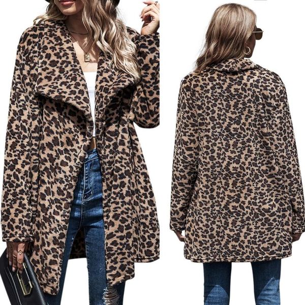 women fuzzy plush long sleeve lapel coat leopard print loose warm jacket parka x7ya, Black;brown
women fuzzy plush long sleeve lapel coat leopard print loose warm jacket parka x7ya, Black;brown