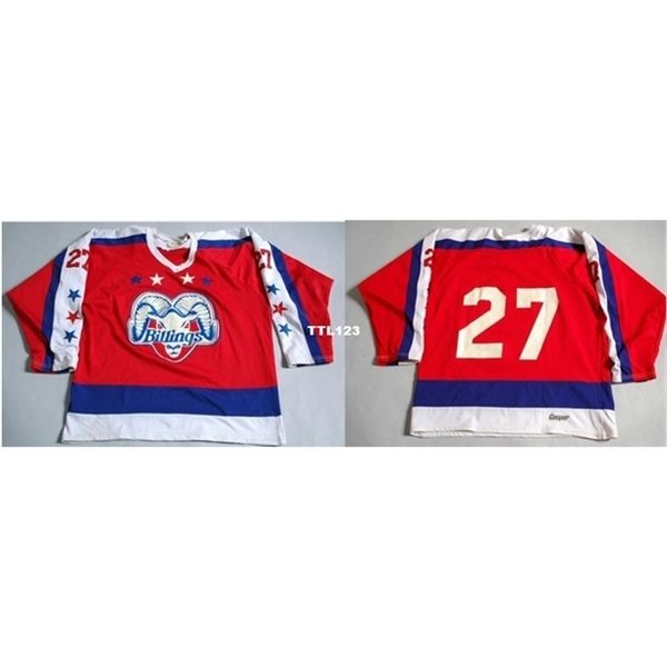 121 chl whl billings bighorns embroidery hockey jersey or custom any name or number retro jersey, Black
121 chl whl billings bighorns embroidery hockey jersey or custom any name or number retro jersey, Black