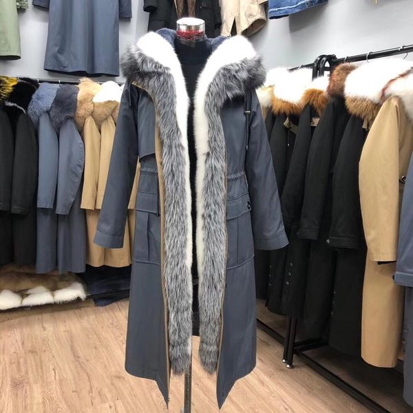 royal with real fox fur collar x-long natural warm winter coat rex rabbit skin 8rmd, Black
royal with real fox fur collar x-long natural warm winter coat rex rabbit skin 8rmd, Black